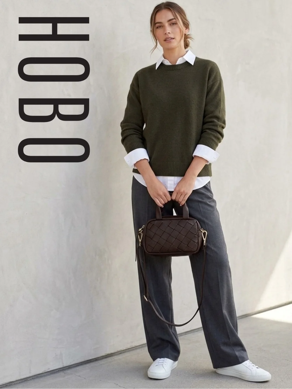HOBO - Maze Woven Leather Satchel - Black